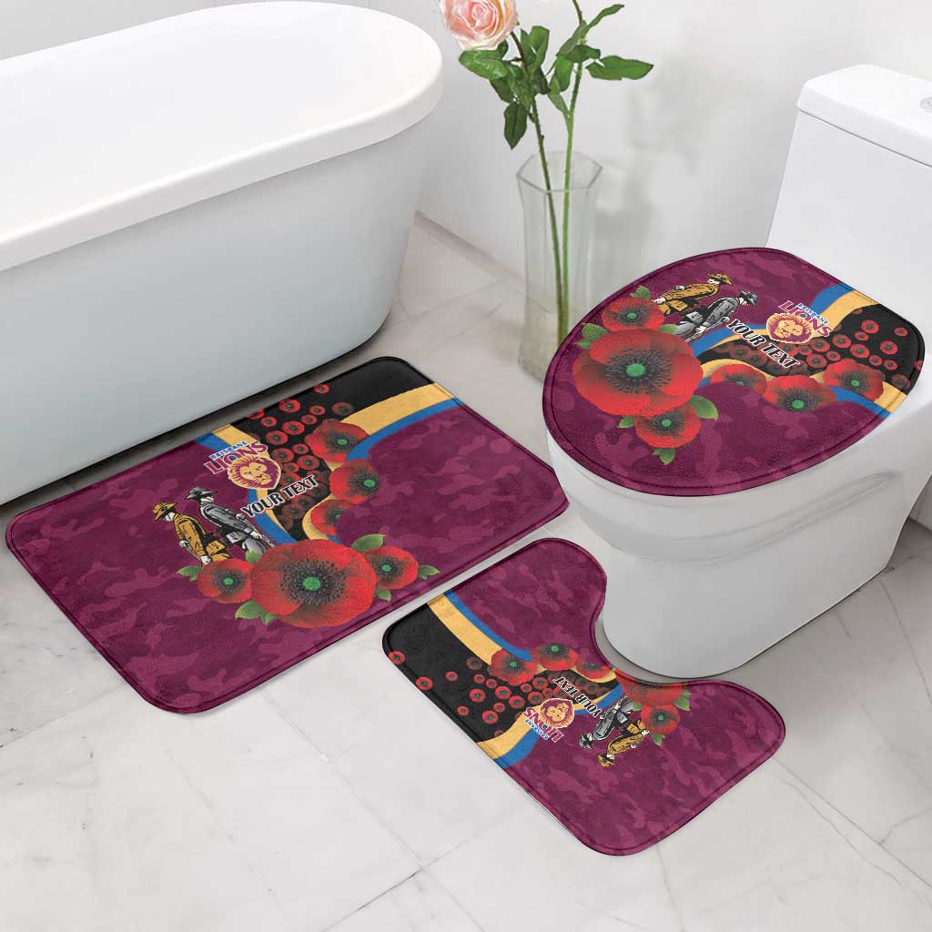 Brisbane Lions ANZAC Personalised Bathroom Set Lest We Forget Poppy Camo