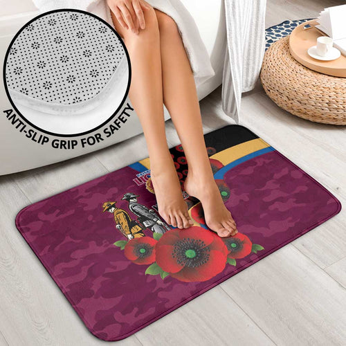 Brisbane Lions ANZAC Personalised Bathroom Set Lest We Forget Poppy Camo