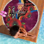 Brisbane Lions ANZAC Personalised Beach Blanket Lest We Forget Poppy Camo