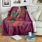 Brisbane Lions ANZAC Personalised Blanket Lest We Forget Poppy Camo