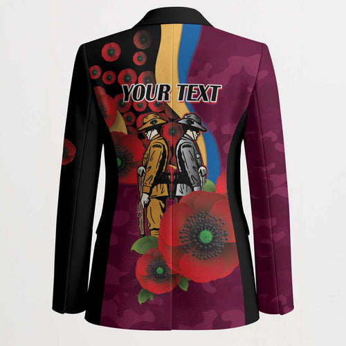 Brisbane Lions ANZAC Personalised Blazer Lest We Forget Poppy Camo