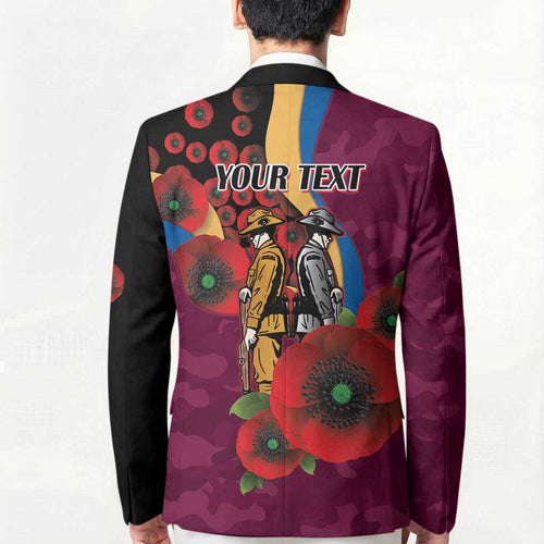Brisbane Lions ANZAC Personalised Blazer Lest We Forget Poppy Camo