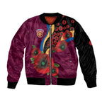Brisbane Lions ANZAC Personalised Bomber Jacket Lest We Forget Poppy Camo