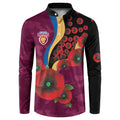 Brisbane Lions ANZAC Personalised Button Sweatshirt Lest We Forget Poppy Camo