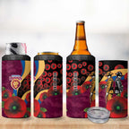 Brisbane Lions ANZAC Personalised 4 in 1 Can Cooler Tumbler Lest We Forget Poppy Camo