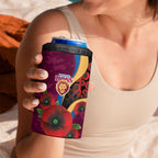 Brisbane Lions ANZAC Personalised 4 in 1 Can Cooler Tumbler Lest We Forget Poppy Camo