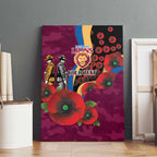 Brisbane Lions ANZAC Personalised Canvas Wall Art Lest We Forget Poppy Camo