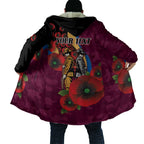 Brisbane Lions ANZAC Personalised Cloak Lest We Forget Poppy Camo