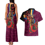 Brisbane Lions ANZAC Personalised Couples Matching Tank Maxi Dress and Hawaiian Shirt Lest We Forget Poppy Camo