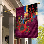 Brisbane Lions ANZAC Personalised Garden Flag Lest We Forget Poppy Camo