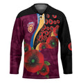 Brisbane Lions ANZAC Personalised Hockey Jersey Lest We Forget Poppy Camo