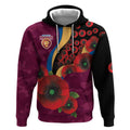 Brisbane Lions ANZAC Personalised Hoodie Lest We Forget Poppy Camo