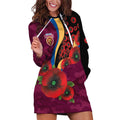 Brisbane Lions ANZAC Personalised Hoodie Dress Lest We Forget Poppy Camo