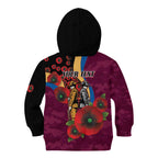 Brisbane Lions ANZAC Personalised Kid Hoodie Lest We Forget Poppy Camo