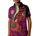 Brisbane Lions ANZAC Personalised Kid Polo Shirt Lest We Forget Poppy Camo