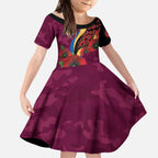 Brisbane Lions ANZAC Personalised Kid Short Sleeve Dress Lest We Forget Poppy Camo