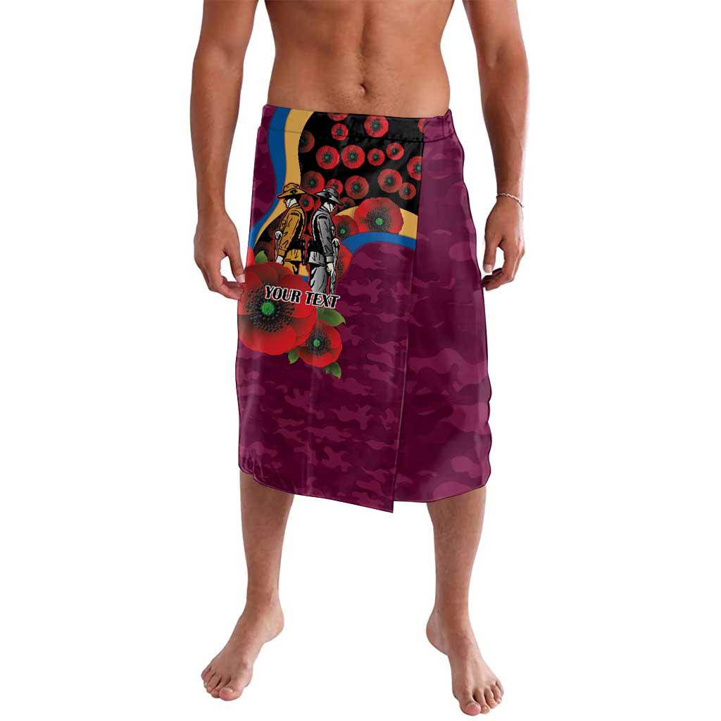 Brisbane Lions ANZAC Personalised Lavalava Lest We Forget Poppy Camo