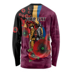 Brisbane Lions ANZAC Personalised Long Sleeve Shirt Lest We Forget Poppy Camo