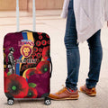 Brisbane Lions ANZAC Personalised Luggage Cover Lest We Forget Poppy Camo