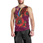 Brisbane Lions ANZAC Personalised Men Tank Top Lest We Forget Poppy Camo