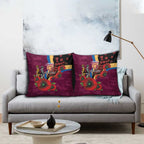 Brisbane Lions ANZAC Personalised Pillow Cover Lest We Forget Poppy Camo