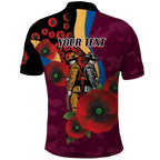 Brisbane Lions ANZAC Personalised Polo Shirt Lest We Forget Poppy Camo