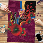 Brisbane Lions ANZAC Personalised Puzzle Lest We Forget Poppy Camo