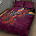 Brisbane Lions ANZAC Personalised Quilt Bed Set Lest We Forget Poppy Camo