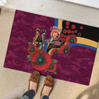 Brisbane Lions ANZAC Personalised Rubber Doormat Lest We Forget Poppy Camo