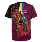 Brisbane Lions ANZAC Personalised Rugby Jersey Lest We Forget Poppy Camo