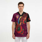 Brisbane Lions ANZAC Personalised Scrub Top Lest We Forget Poppy Camo