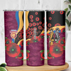 Brisbane Lions ANZAC Personalised Skinny Tumbler Lest We Forget Poppy Camo