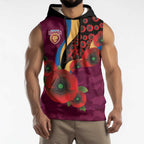 Brisbane Lions ANZAC Personalised Sleeveless Hoodie Lest We Forget Poppy Camo