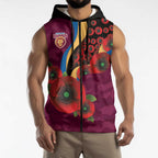 Brisbane Lions ANZAC Personalised Sleeveless Zip Hoodie Lest We Forget Poppy Camo