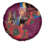 Brisbane Lions ANZAC Personalised Spare Tire Cover Lest We Forget Poppy Camo