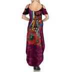 Brisbane Lions ANZAC Personalised Summer Maxi Dress Lest We Forget Poppy Camo