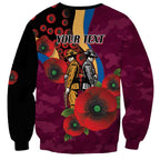 Brisbane Lions ANZAC Personalised Sweatshirt Lest We Forget Poppy Camo