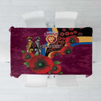 Brisbane Lions ANZAC Personalised Tablecloth Lest We Forget Poppy Camo