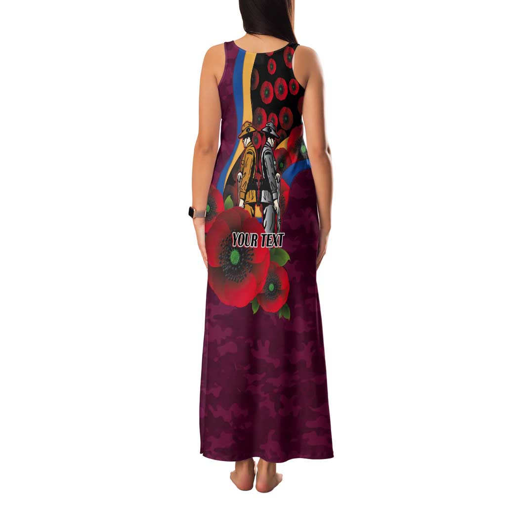 Brisbane Lions ANZAC Personalised Tank Maxi Dress Lest We Forget Poppy Camo