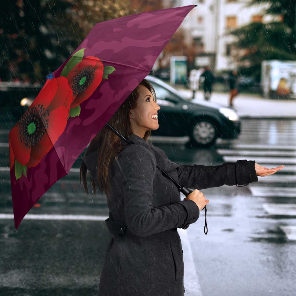 Brisbane Lions ANZAC Personalised Umbrella Lest We Forget Poppy Camo