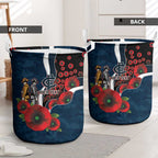 Carlton Blues ANZAC Personalised Laundry Basket Lest We Forget Poppy Camo