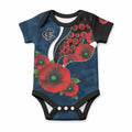 Carlton Blues ANZAC Personalised Baby Onesie Lest We Forget Poppy Camo
