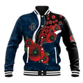Carlton Blues ANZAC Personalised Baseball Jacket Lest We Forget Poppy Camo