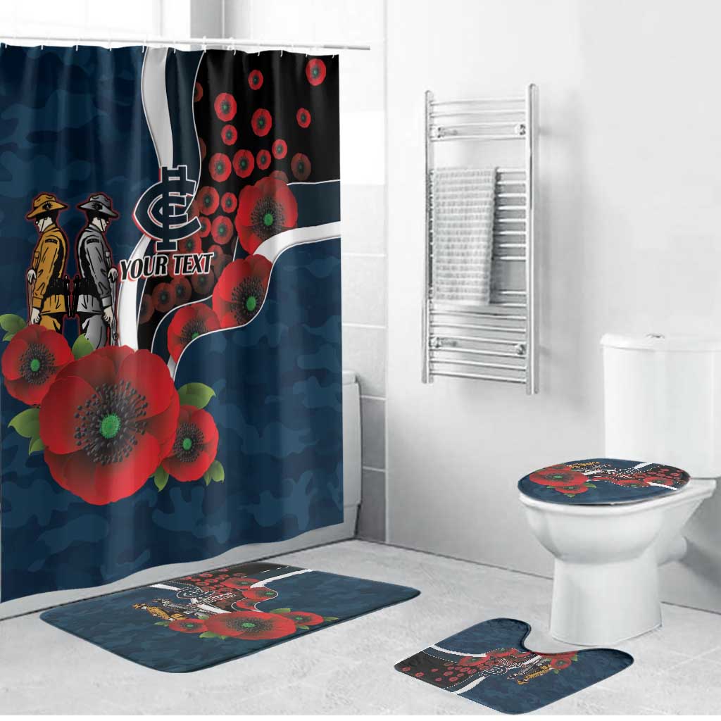 Carlton Blues ANZAC Personalised Bathroom Set Lest We Forget Poppy Camo