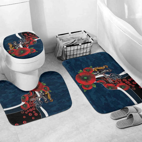 Carlton Blues ANZAC Personalised Bathroom Set Lest We Forget Poppy Camo