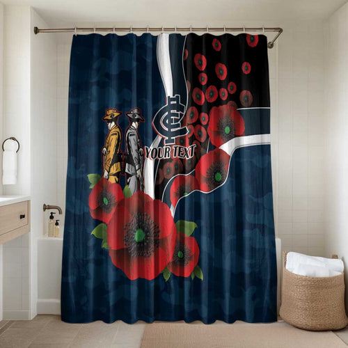 Carlton Blues ANZAC Personalised Bathroom Set Lest We Forget Poppy Camo