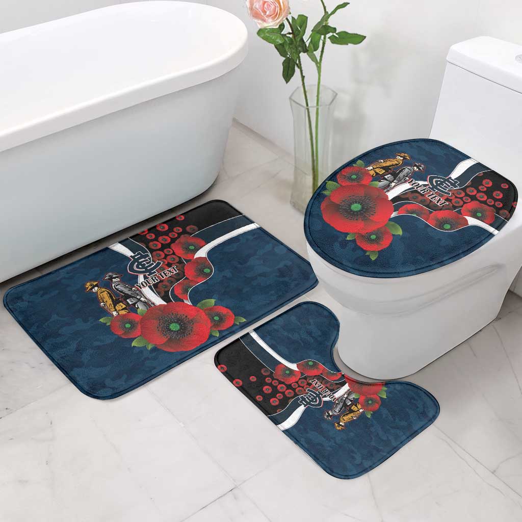 Carlton Blues ANZAC Personalised Bathroom Set Lest We Forget Poppy Camo