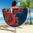 Carlton Blues ANZAC Personalised Beach Blanket Lest We Forget Poppy Camo