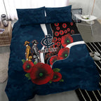 Carlton Blues ANZAC Personalised Bedding Set Lest We Forget Poppy Camo