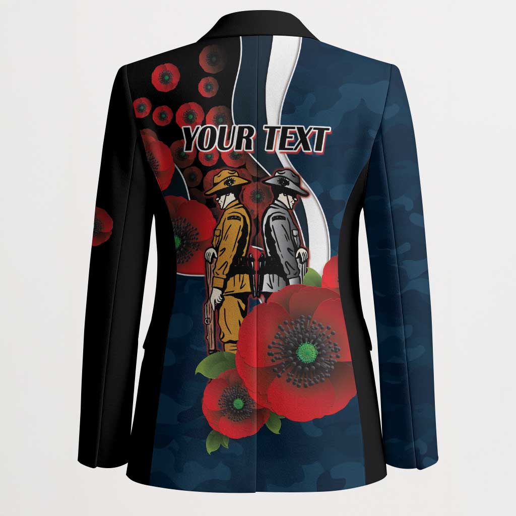 Carlton Blues ANZAC Personalised Blazer Lest We Forget Poppy Camo